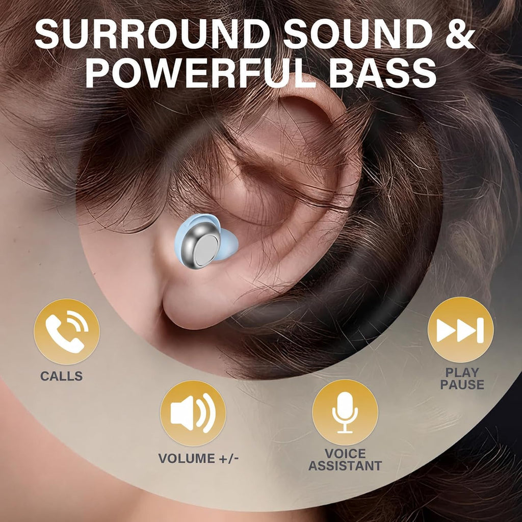 Rulefiss Auriculares inalámbricos, ENC 40 dB con cancelación de ruido, 45 horas de reproducción, Bluetooth 5.4, controladores de 0.394 pulgadas con 5 ecualizadores, micrófono dual ENC, IPX7
