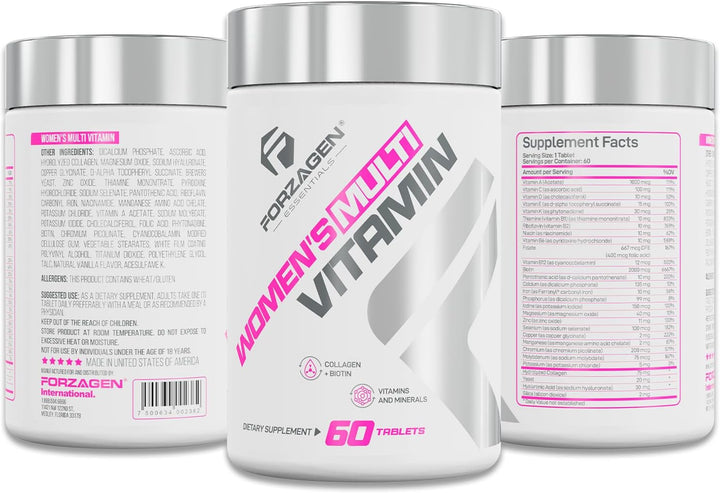 Forzagen Essentials - Multivitaminas con colágeno y biotina para mu...