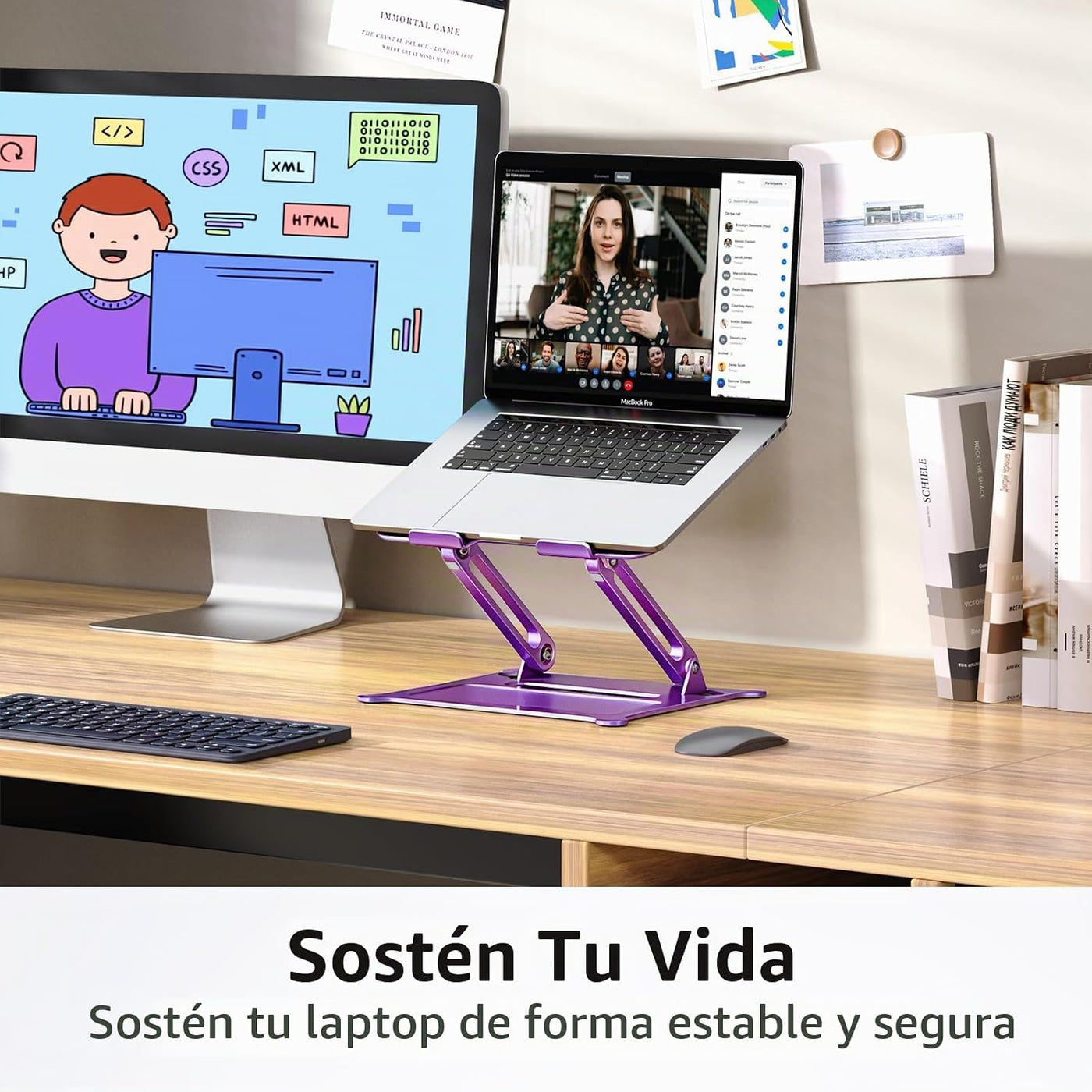 Urmust Soporte ajustable para laptop, soporte para computadora port...