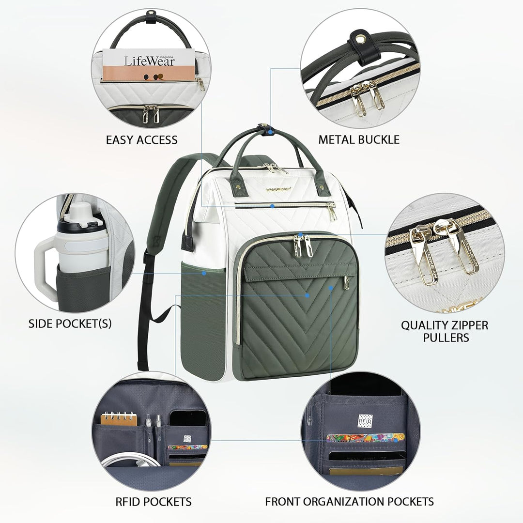 VANKEAN Mochila para laptop de 17 pulgadas para mujeres y hombres,...