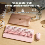 Combo de teclado y mouse inalámbricos, reposamuñecas magnético suav...