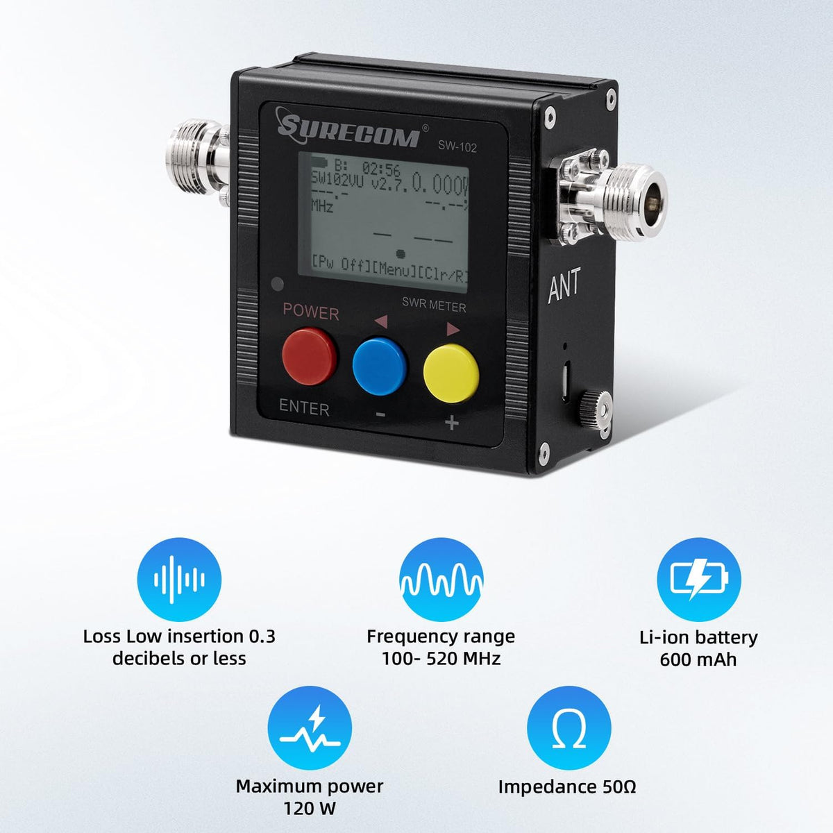Mcbazel Surecom SW-102 Digital VHF/UHF 125-525Mhz Medidor