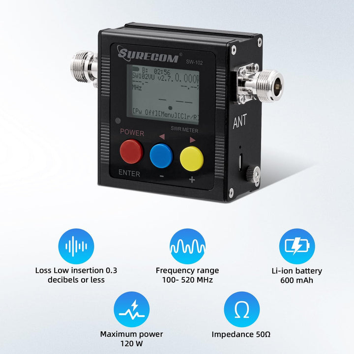 Mcbazel Surecom SW-102 Digital VHF/UHF 125-525Mhz Medidor
