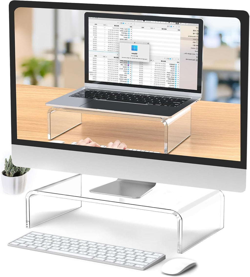 Soporte para monitor de acrílico, transparente, para computadora