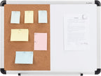 VUSIGN Combinación de pizarra blanca y tablero de corcho, tablero de borrado en seco de 17 x 23 pulgadas y tablero de corcho para el hogar u oficina, tablero de anuncios montado en la pared con marco