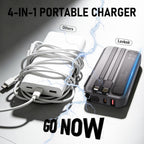 Cargador portátil con enchufe de pared, banco de energía de 38800 mAh, Negro
