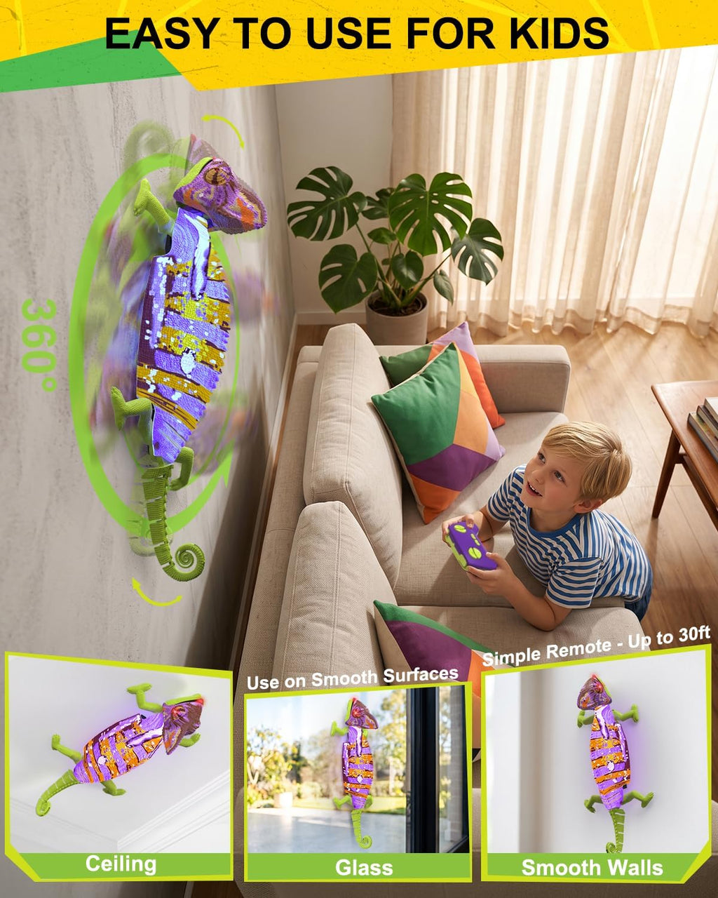 Juguete Gecko de escalada de pared a control remoto, regalo de cumpleaños