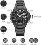 NAVIFORCE Relojes digitales multifunción, reloj analógico impermeable 3ATM para hombres, reloj de pulsera de lujo luminoso, regalo