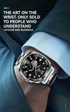 Hollowed Out Design Reloj mecánico totalmente automático para hombre, cuerda automática, a la moda, impermeable, luz nocturna, reloj de temperamento de moda A8