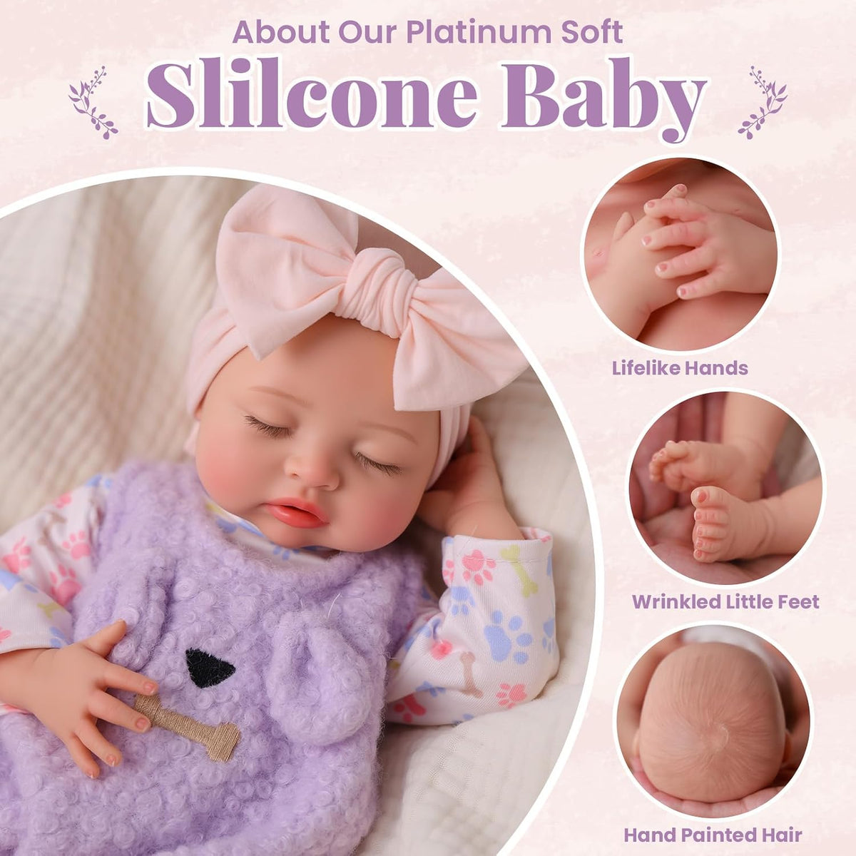 BABESIDE 16 inch Muñecas de silicona para bebé, Muñecas bebé Reborn de silicona de cuerpo completo