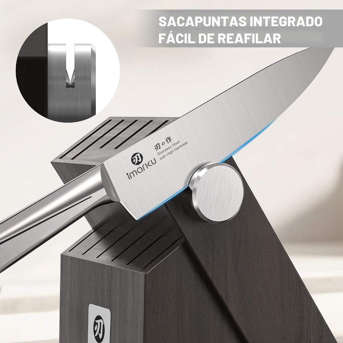 imarku Juego de cuchillos japoneses de acero inoxidable de alto carbono con