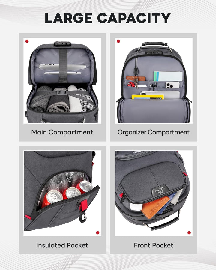 MATEIN Bolsa con ruedas para laptop con ruedas más grandes, espacio...