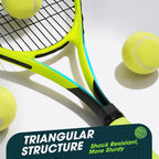 Paquete de 2 raquetas de tenis neón para adultos, juego de raquetas de tenis de aluminio ligeras de 27 pulgadas con 3 pelotas y bolsa, acabado mate vibrante de alta visibilidad para