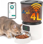 Alimentadores automáticos del gato 4L temporizó las comidas secas WiFi 10