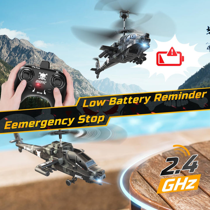 DEERC - Helicóptero RC, avión RC para niños y adultos, helicóptero...