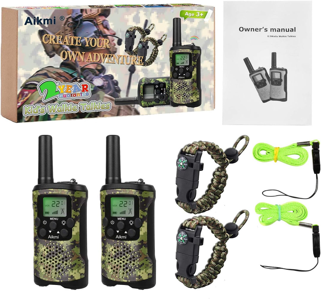 Aikmi - Walkie Talkies para niños, de 22 canales de radio, 2 vías y...