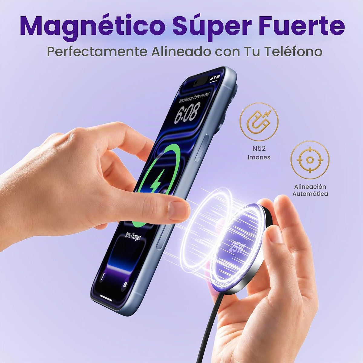 Cargador inalámbrico MagSafe de 25 W para almohadilla magnética de carga