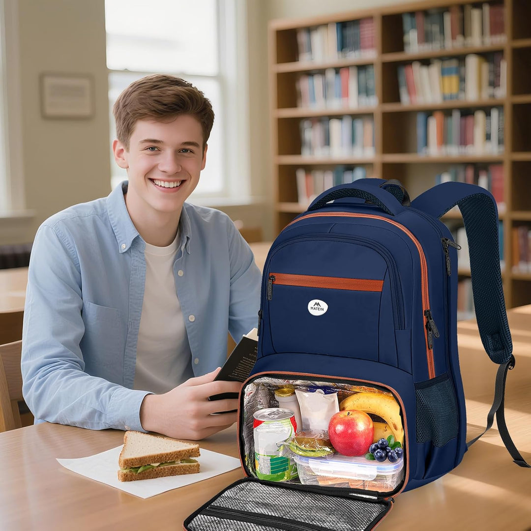 MATEIN Mochila para laptop con compartimento para el almuerzo, moch...