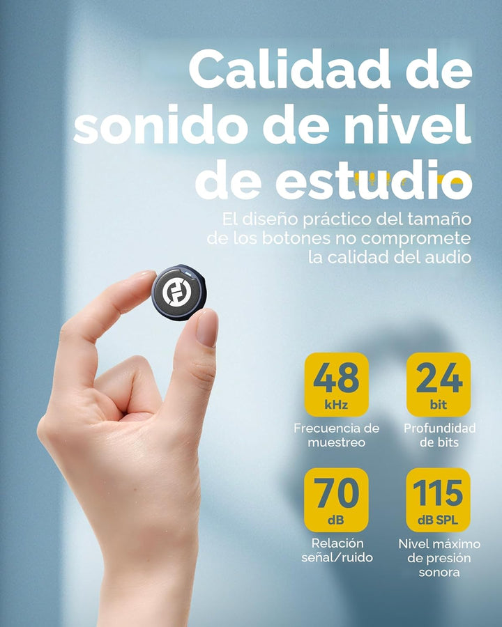 Hollyland Lark M2 - Micrófono de solapa inalámbrico para cámara, PC...