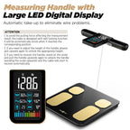 RunStar Báscula de 8 electrodos para peso corporal, mango de pantalla a