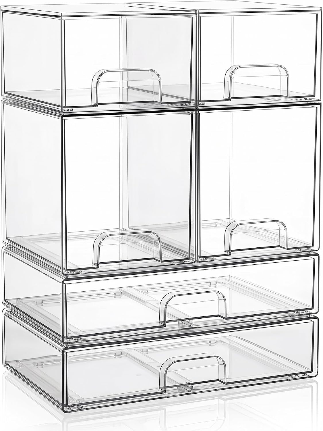 Cajones de almacenamiento apilables transparentes: cubos