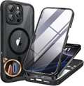 Miracase Funda magnética para iPhone 16 Pro de cuerpo completo con protector de pantalla de vidrio integrado, [compatible con MagSafe] funda militar a prueba de caídas 16 Pro, 6.3 pulgadas, color