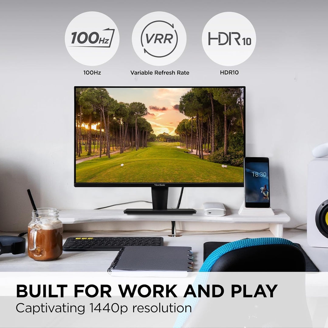 ViewSonic VS2725-2K - Monitor QHD de 27 pulgadas (1440p) con 100Hz,...