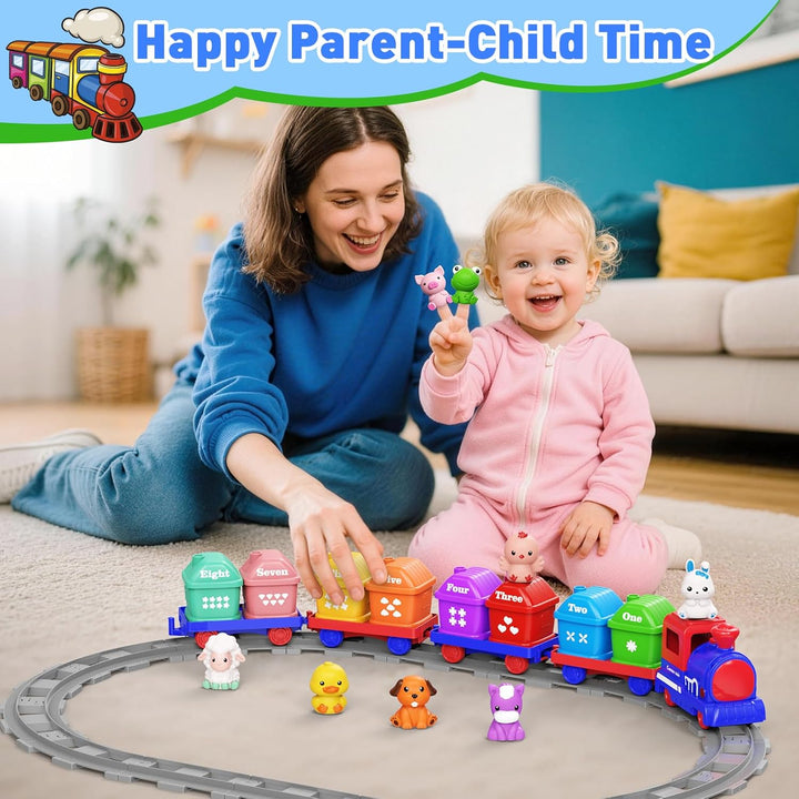 Juguetes de aprendizaje para niños de 1, 2, 3 años, juego de tren d...