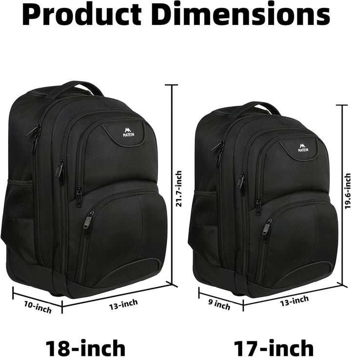 Mochila de viaje Matein impermeable con ruedas, Negro