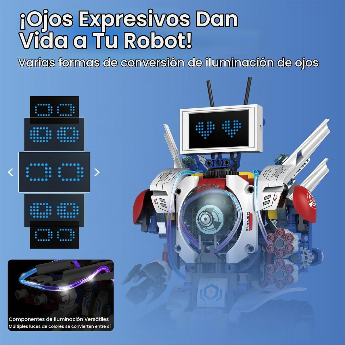 STEM Robot Kit de construcción para niños de 6 a 16 años | 603 piezas 5 en 1 | 4 modos de control | Aplicación y control remoto | Juguete robot de codificación recargable | Regalo educativo de ingeniería para niños y niñas