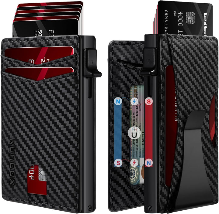 RUNBOX Cartera delgada para hombre, de aluminio, con bloqueo RFID,...
