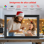 Frameo Marco de fotos digital WiFi de 10.1 pulgadas, marco de fotos digital de 32 GB con pantalla táctil IPS HD de 1280 x 800, montaje en pared con rotación automática, fácil de compartir fotos/videos