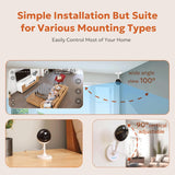 owltron Cámara de seguridad para interiores de 4 MP, paquete de 2 c...