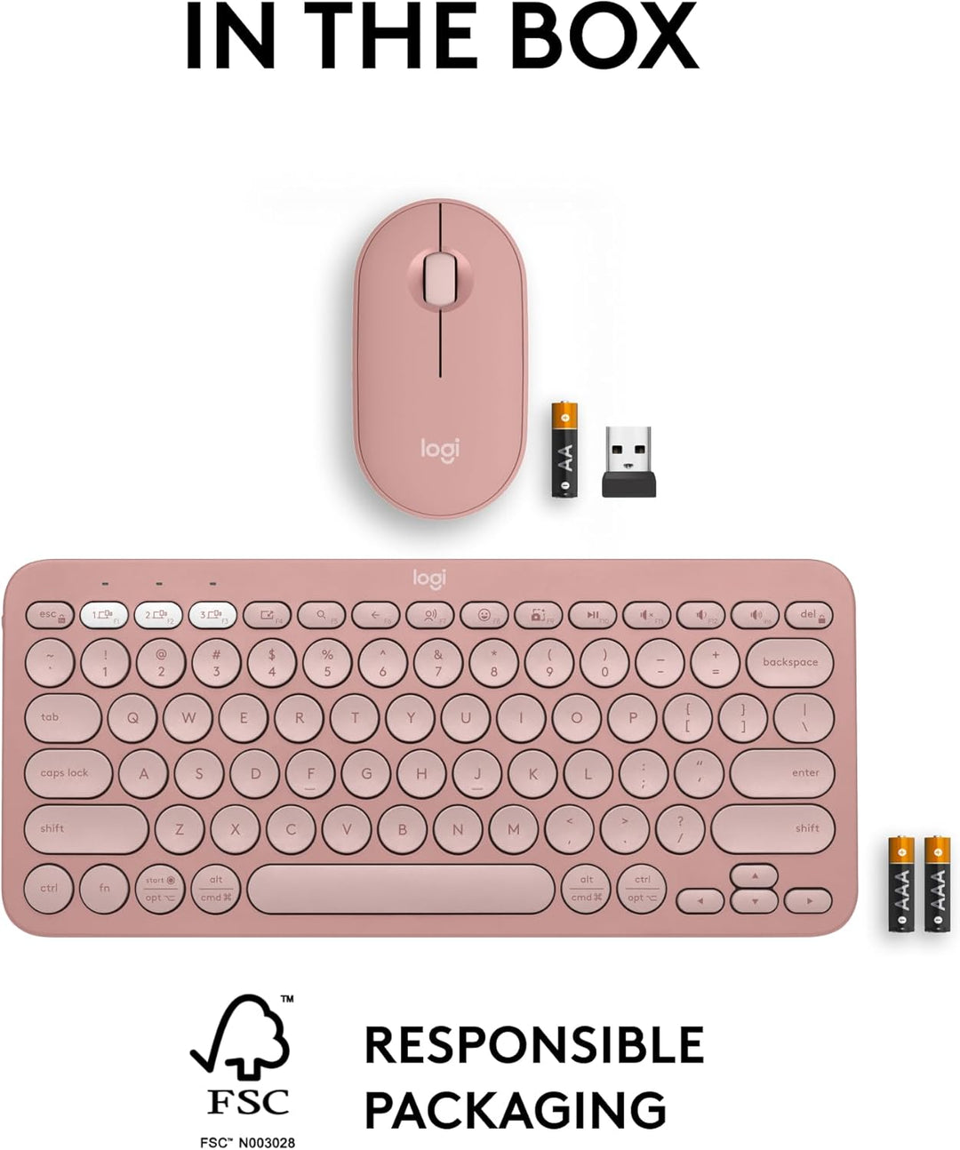Logitech Pebble 2 Combo, teclado y mouse inalámbricos, silencioso y...