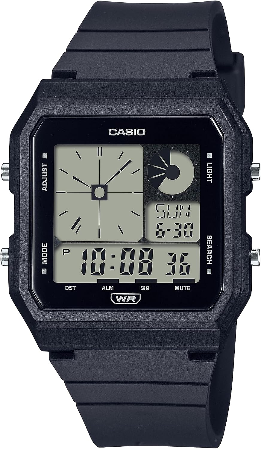Casio POP Reloj digital con iluminación LED de banda basada en bio-based y alarma diaria