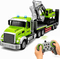 2-en-1 Camión Semi RC a Escala 1:12 y Excavadora con Luces y Sonidos