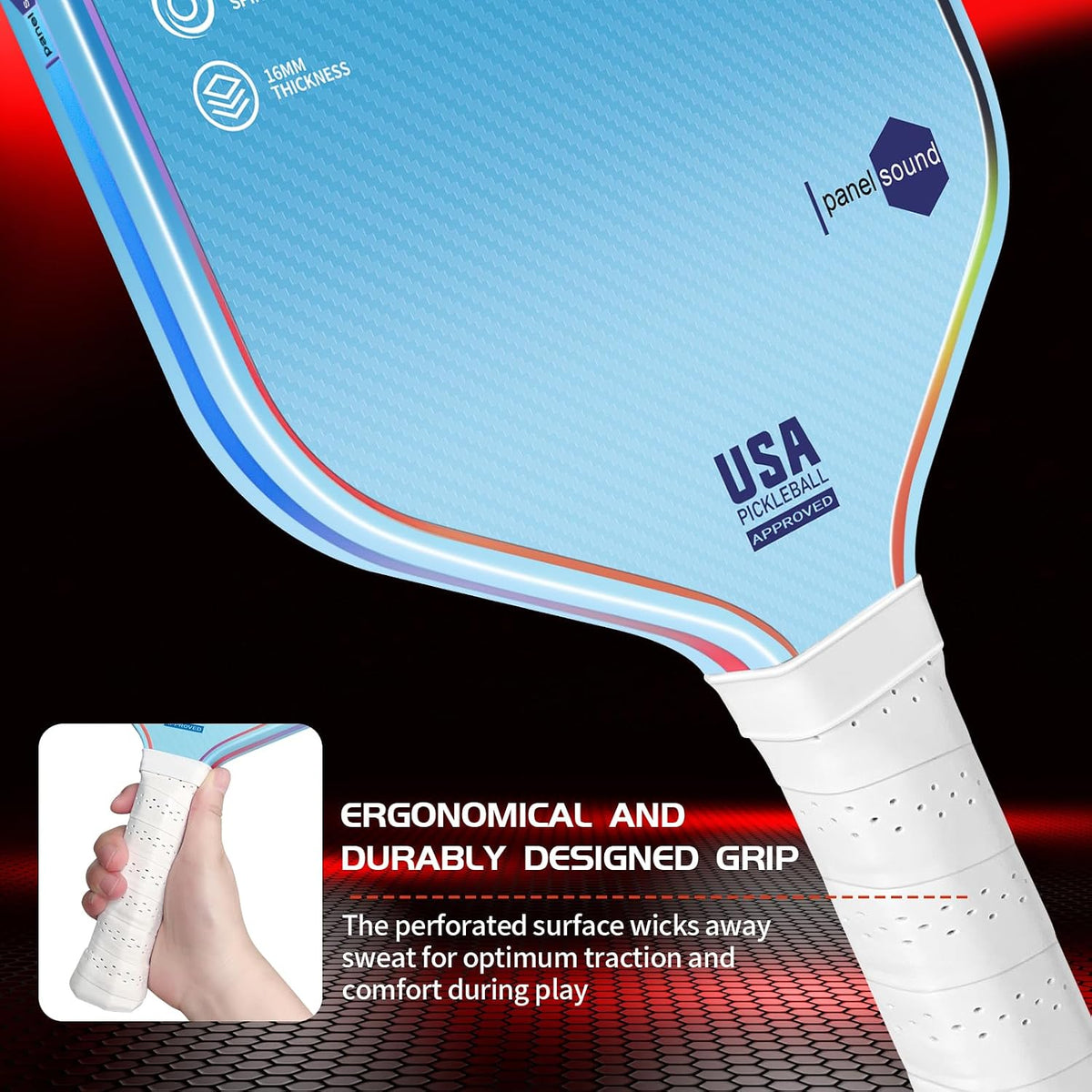 Set de 2 o 4 Palas de Pickleball Aprobadas por USAPA, Rackets de Fibra de Vidrio para Pickleball, incluye 4 Pelotas de Exterior y 1 Estuche de Transporte