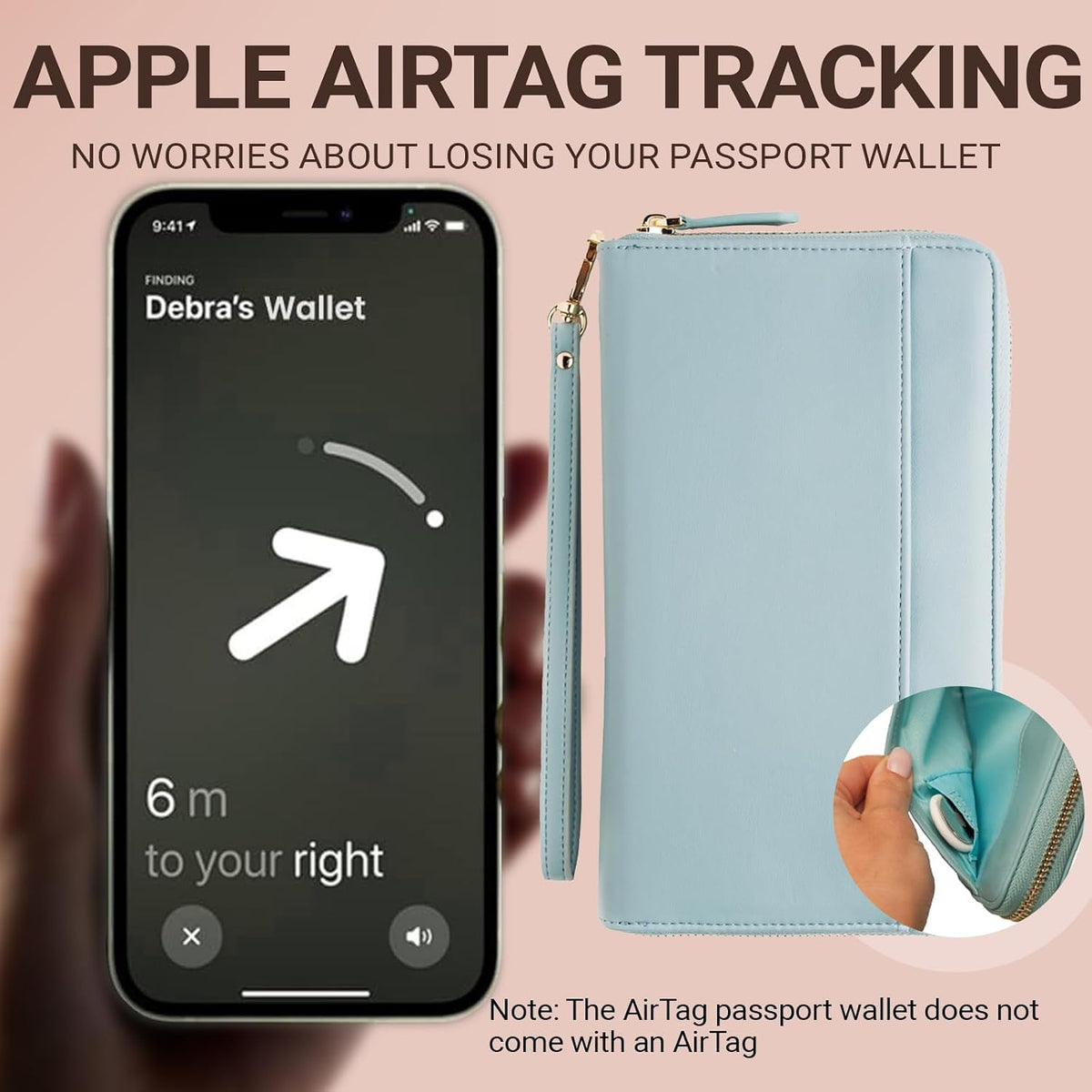 Organizador de documentos de viaje - Cartera RFID para pasaporte, estuche porta-familia, muñequera con identificación