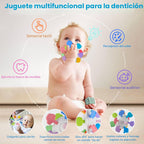 Juguetes Montessori para bebés pequeños, juego de apilamiento de madera 6 en 1