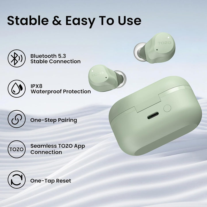 TOZO NC9 Auriculares inalámbricos híbridos con cancelación activa d...