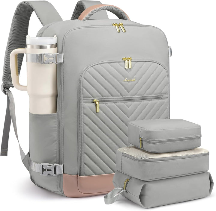 LOVEVOOK Mochila de viaje grande, mochila de mano para aviones, Gri...