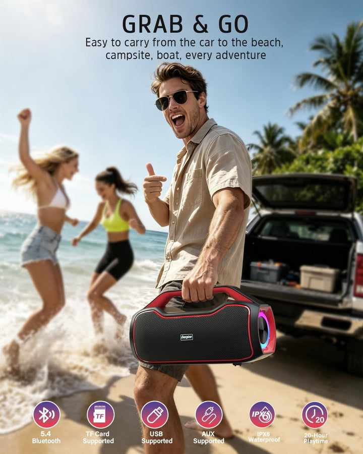 Altavoz Bluetooth portátil inalámbrico, sonido estéreo alto de 120...