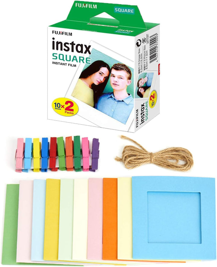 Fujifilm Instax - Película instantánea cuadrada + marcos de fotos c...
