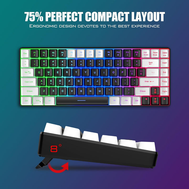 RedThunder Combo de Teclado y Ratón Inalámbrico K84, Retroiluminaci...