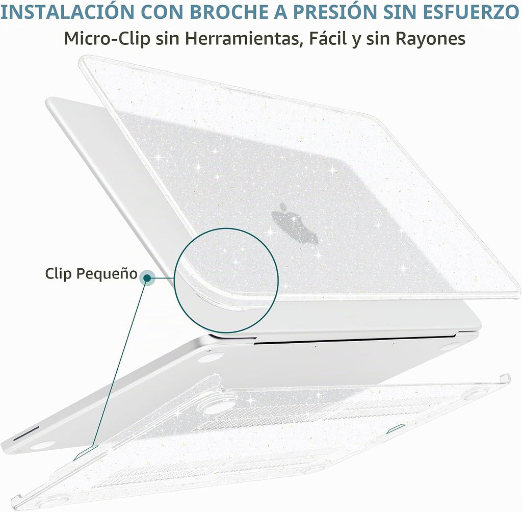 MEEgoodo Funda con purpurina para MacBook Neo de 13 pulgadas versió...