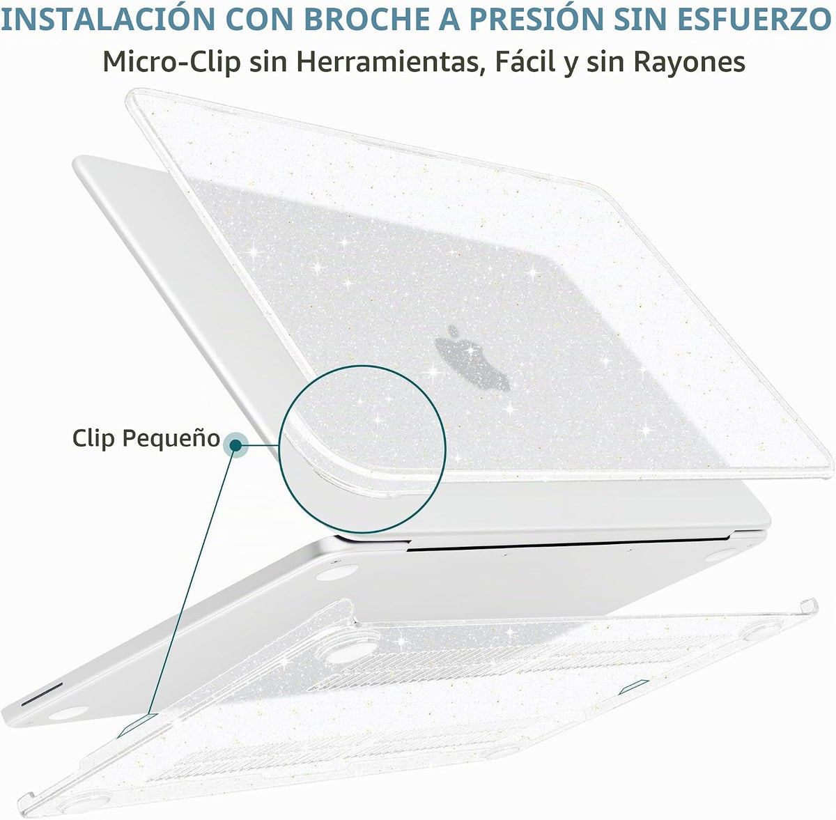 MEEgoodo Funda con purpurina para MacBook Neo de 13 pulgadas versió...