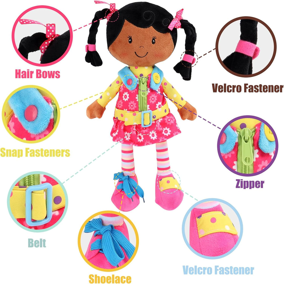 Snuggle Stuffs Sugar Snap - Muñeca de peluche para aprender a vesti...