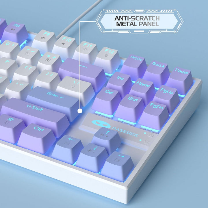 MageGee Teclado mecánico 75% para juegos, interruptor rojo, retroil...