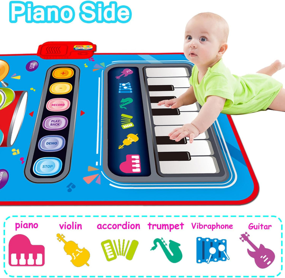 Regalos para niños de 1 año, juguetes de alfombra musical 2 en 1 pa...