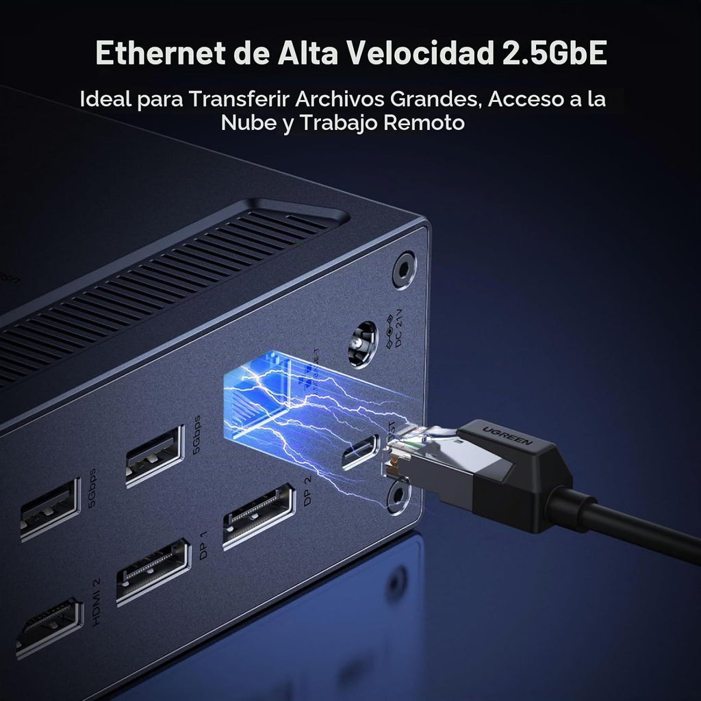 UGREEN Estación de acoplamiento USB-C DisplayLink, monitor cuádruple